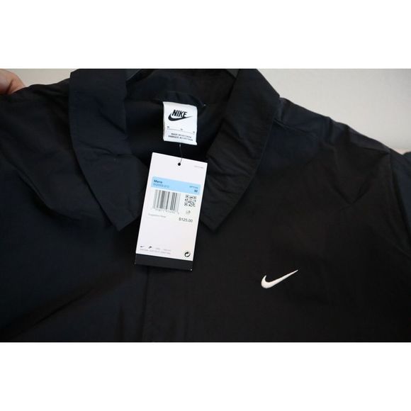 Nike DQ5005-010 Men's Sz Medium Black Coaches Loose Fit Windbreaker Jacket - Picture 5 of 8